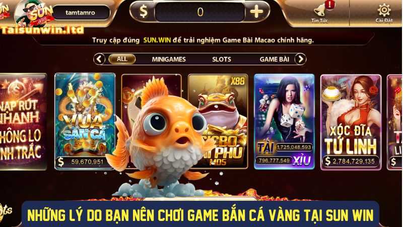 Chơi game bắn cá vàng hấp dẫn tại cổng game