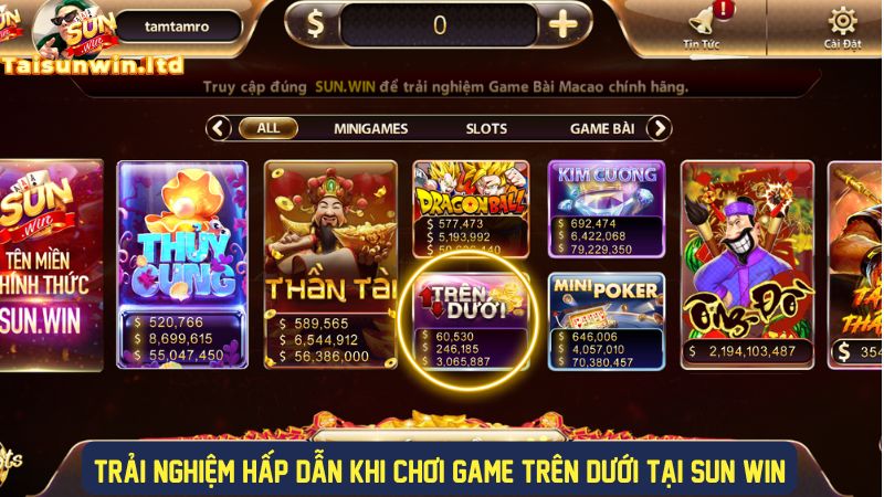 Chơi game trên dưới vô cùng hấp dẫn tại cổng game