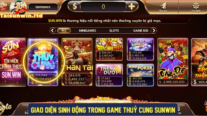 Giao diện sống động trong game Thuỷ Cung