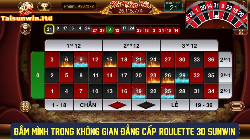 Không gian chơi Roulette 3D đẳng cấp