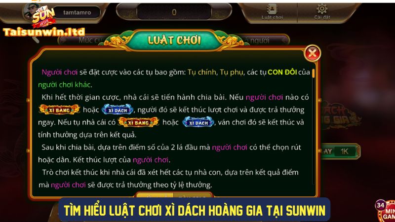 Luật chơi xì dách hoàng gia cơ bản