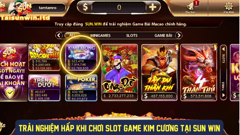 Trải nghiệm chơi slot game kim cương thú vị