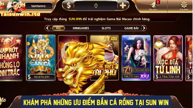 Ưu điểm hấp dẫn khi bắn cá rồng tại cổng game